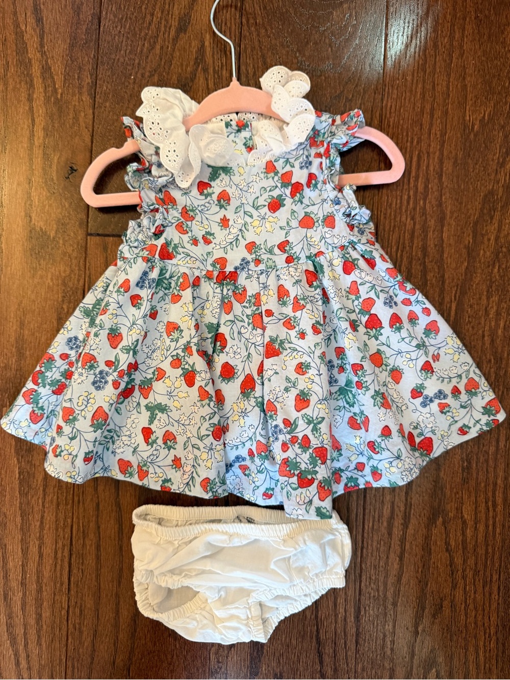 Janie and Jack White Strawberry-Print Sundress with Red Accents
